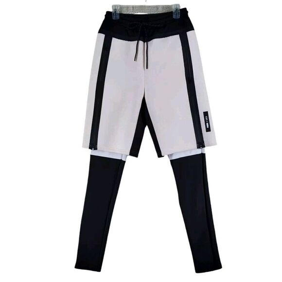 UEG X Puma Sweatshorts Jogger Mens S Ivory White Black Drawstring Performance - Picture 1 of 14